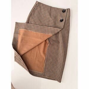 Philosophy plaid midi wrap skirt with cute bottom details- size 2